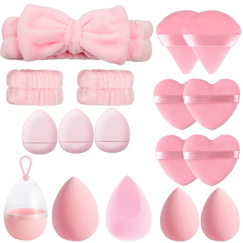 Beauty Blender In Makeup - 17 ชิ้นแต่งหน้าฟองน้ําเครื่องปั่นชุดความงามไข่ Foundation เครื่องสําอางค์ฟองน้ําแป้งพัฟล้างหน้า Headbands ผู้หญิง
