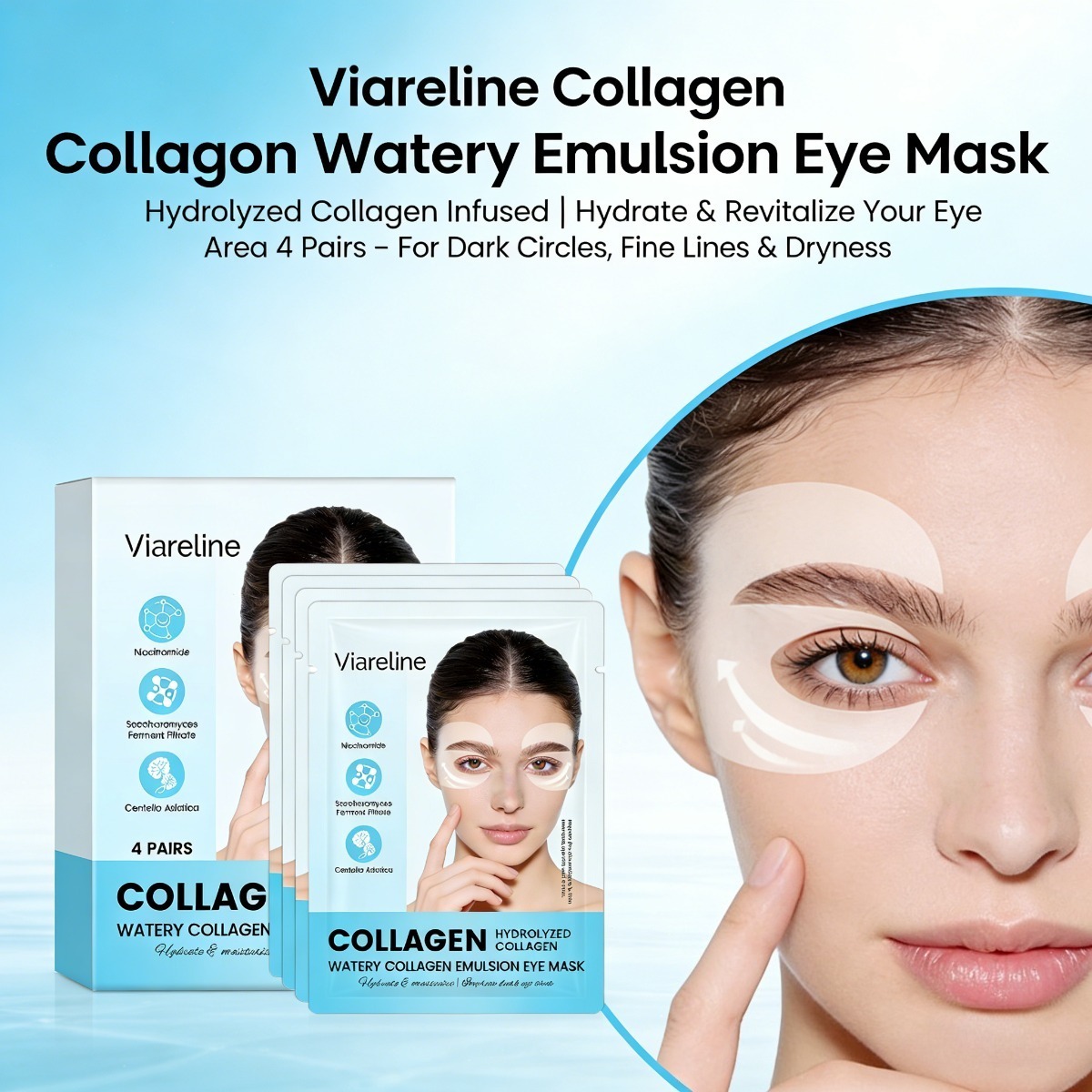 Collagen Eye Patch - แผ่นแปะรอบดวงตาคอลลาเจน ลดริ้วรอย รอยคล้ำใต้ตา ให้ความชุ่มชื้น กระชับ รักษาความนุ่มนวล