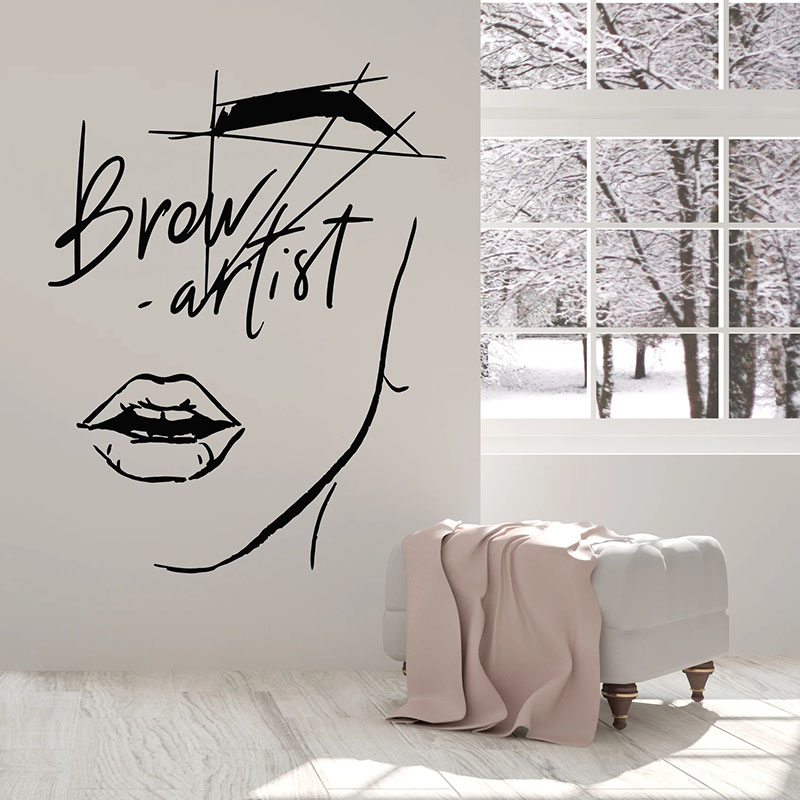Beauty Makeup For Girl - บทคัดย่อผู้หญิง Face Wall Decal ขนตาศิลปิน Brow