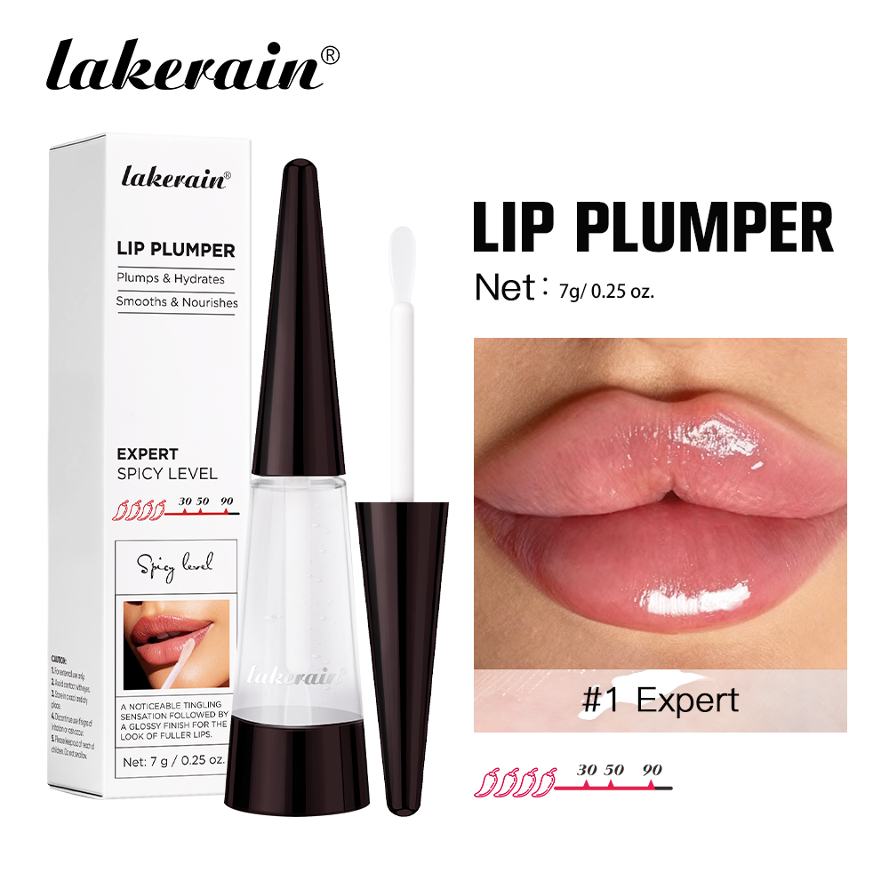 Lip Gloss Plumping - ลิปกลอส Lakerain บำรุงริมฝีปากให้อวบอิ่ม ติดทนนาน ช่วยเพิ่มความชุ่มชื้นและวอลลุ่ม ไม่ทำให้ริมฝีปากแห้ง