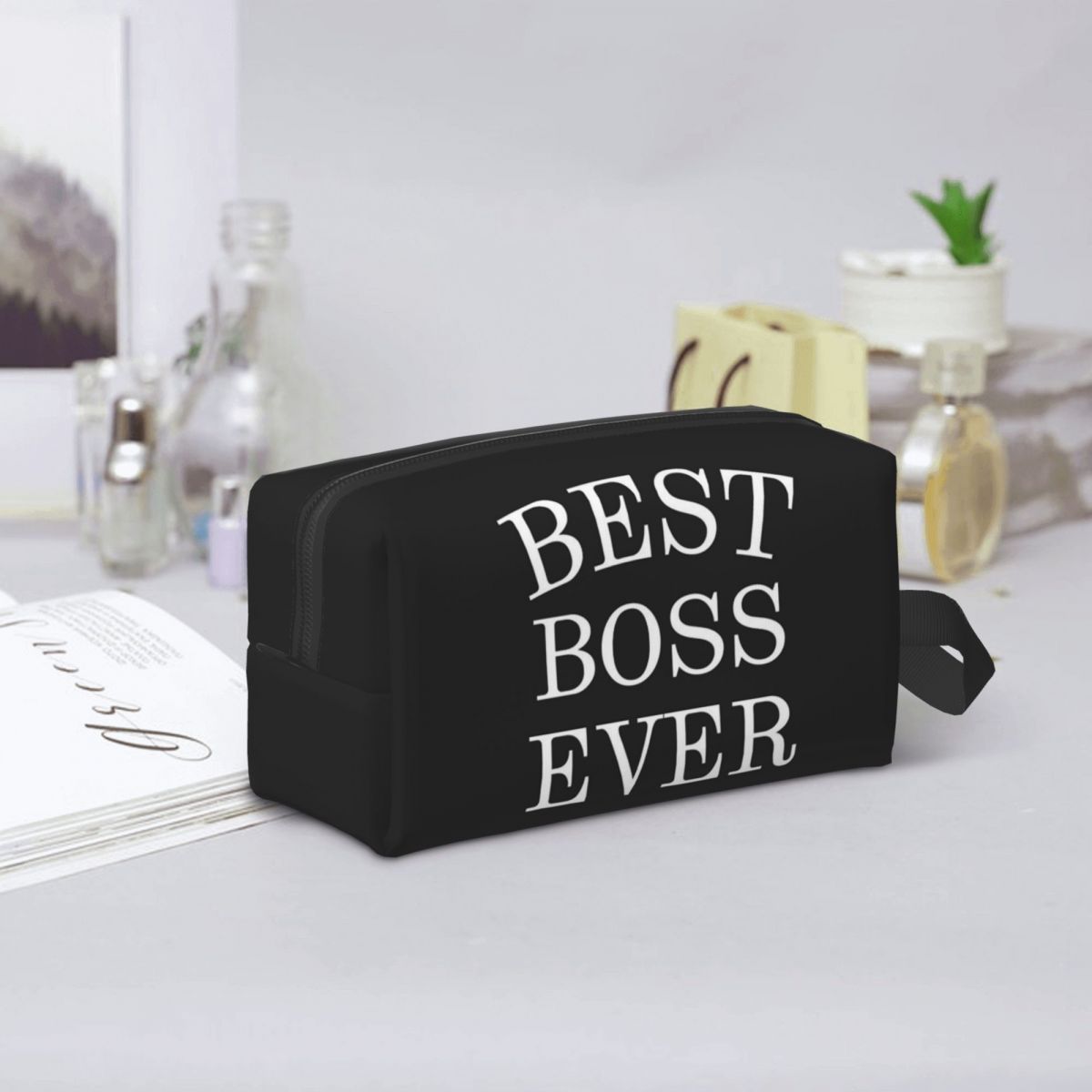 Beauty Forever Makeup - กระเป๋าเครื่องสำอาง Lady Best Boss Ever สำหรับจัดเก็บอุปกรณ์แต่งหน้า