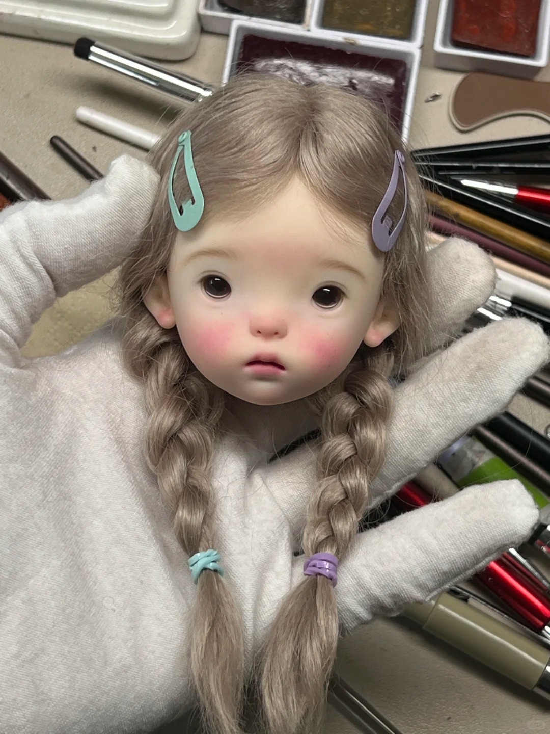 Beauty Makeup For Girl - SDตุ๊กตาBJD 1/6 Landoudouหัวสาวสวยแต่งหน้าคุณภาพสูงเรซิ่นของเล่นของขวัญเพียงหัวจัดส่งฟรี