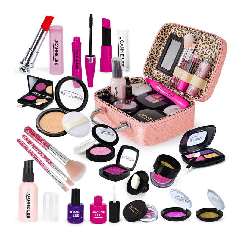 Beauty Makeup Kit For Kids - จําลองเครื่องสําอางชุดเด็กเล่นของเล่นจําลอง Make up ลิปสติกสีเล็บของเล่นเพื่อการศึกษา Pretend แต่งหน้าสาวเกม