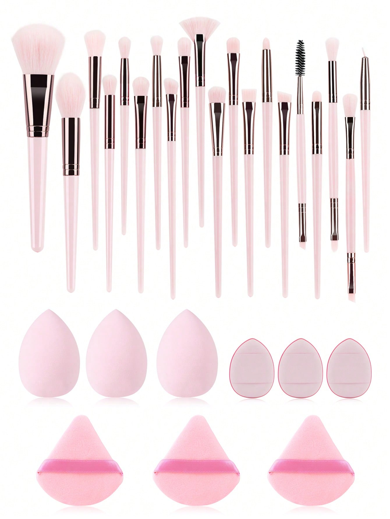 Beauty Blender In Makeup - ชุดแปรงแต่งหน้า 29 ชิ้น พร้อมฟองน้ำแต่งหน้า พัฟแป้ง แปรงแต่งหน้ามืออาชีพสำหรับใบหน้า