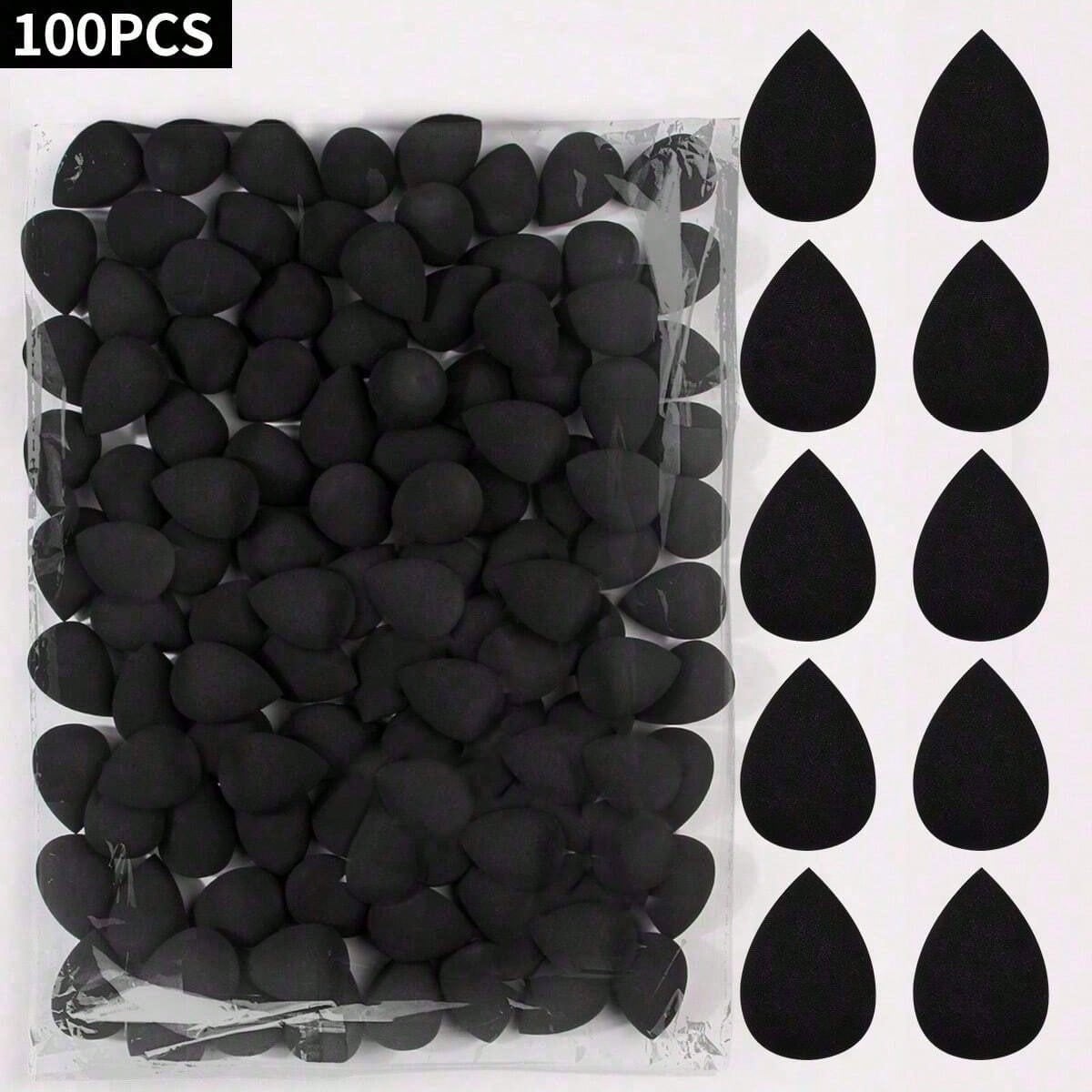 Beauty Blender In Makeup - ฟองน้ำแต่งหน้าทรงหยดน้ำสีดำ 100 ชิ้น แบบนุ่ม ไม่ดูดซับน้ำ ใช้ได้ทั้งแบบเปียกและแห้ง