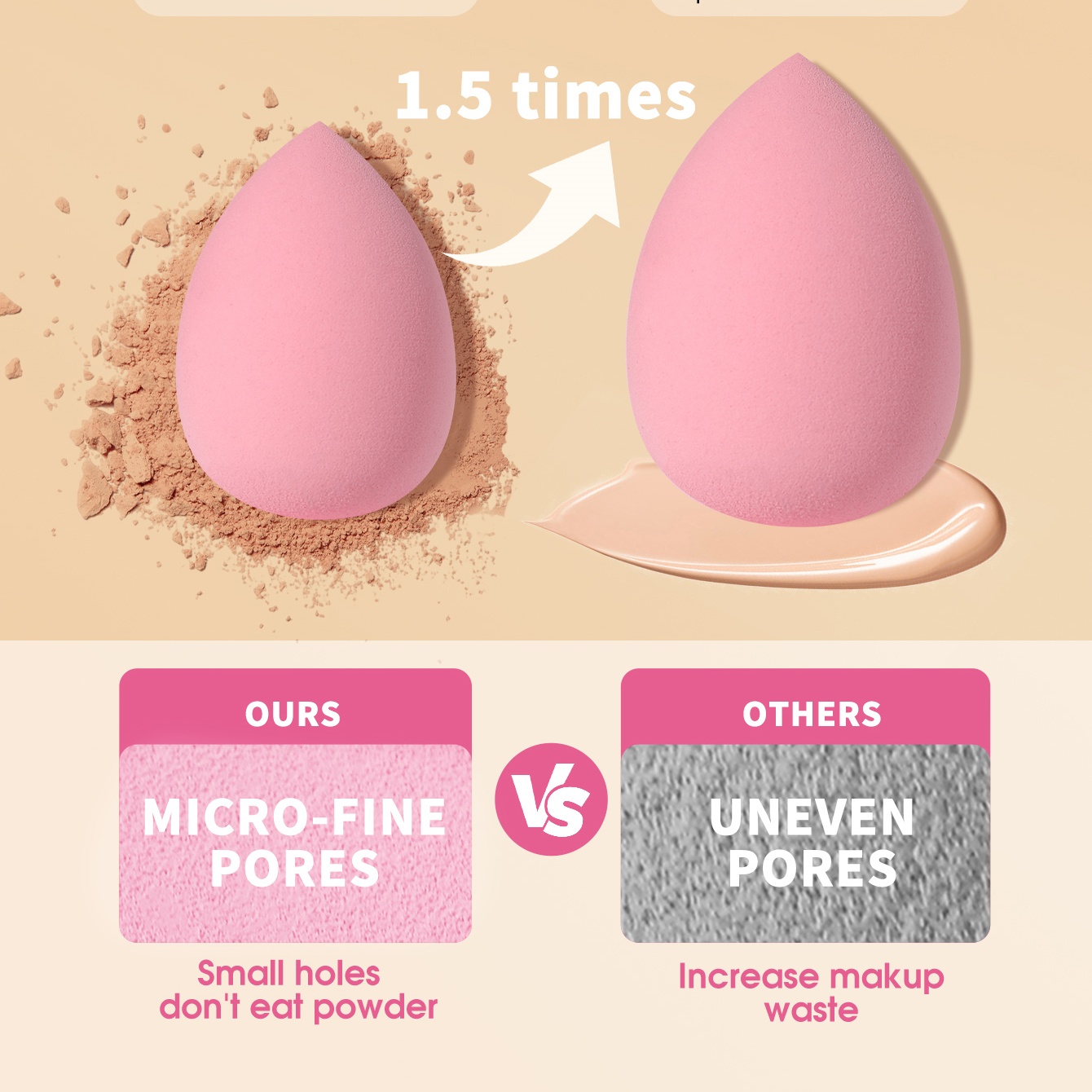 ชุดฟองน้ำแต่งหน้าและพัฟสีชมพู  - Beauty Blender In Makeup บทวิจารณ์และราคา