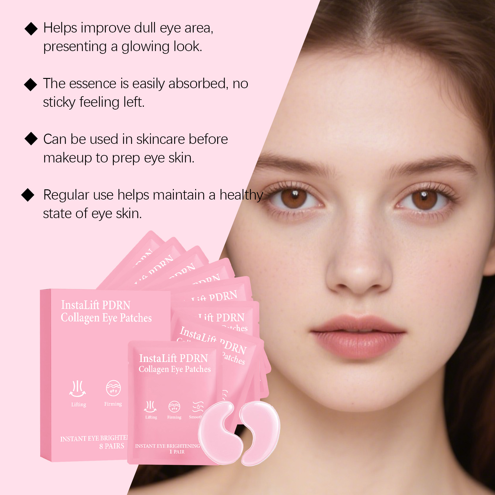 แผ่นมาส์กใต้ตา Instalift PDRN  - Collagen Eye Patch บทวิจารณ์และราคา